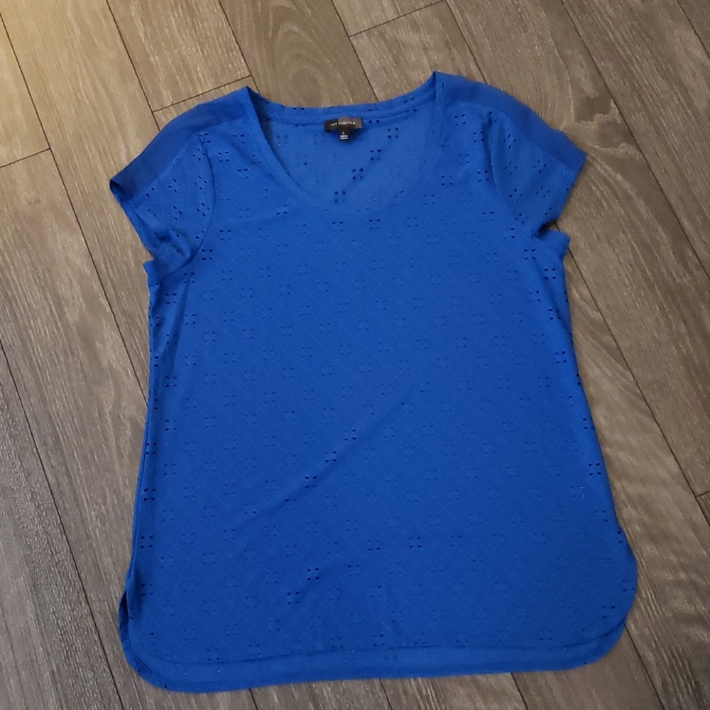 The Limited Short Sleeve Shirt with Sheer Shoulder